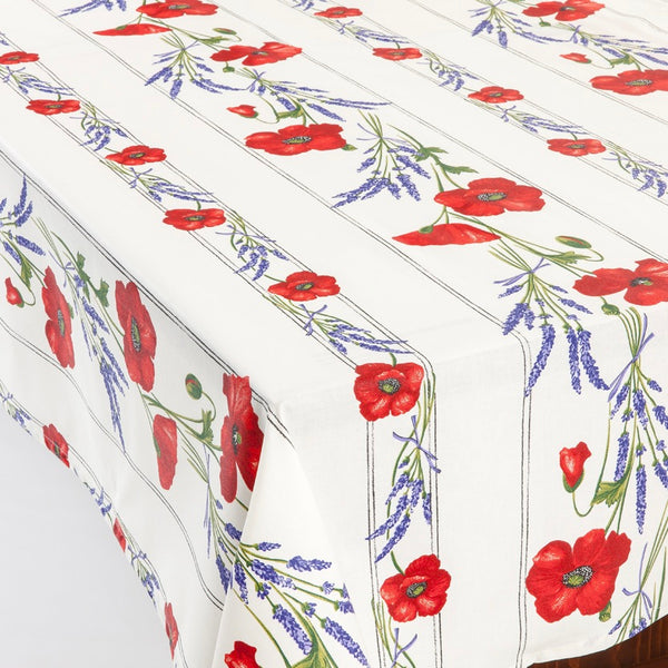 Poppies Acrylic-Coated Tablecloth