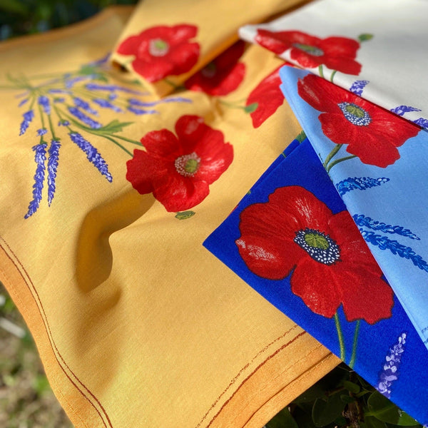 Napkin Poppies Yellow, Set of 4