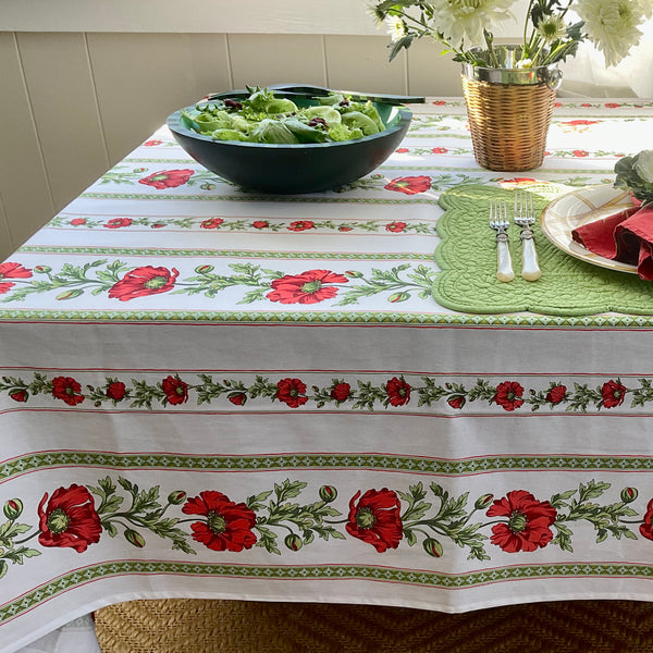 Amelie Poppies Acrylic-Coated Tablecloth