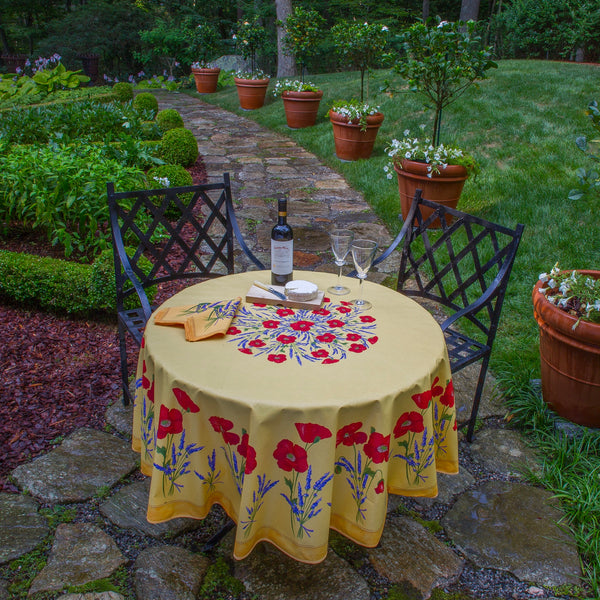 Poppies Acrylic-Coated Tablecloth