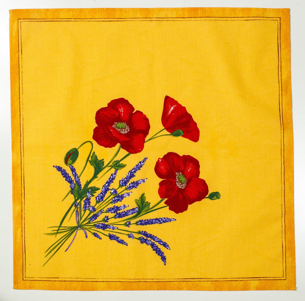 Napkin Poppies Yellow, Set of 4