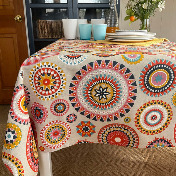Mandalas Acrylic-Coated Tablecloth