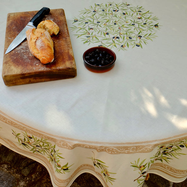 Olives Acrylic-Coated Tablecloth