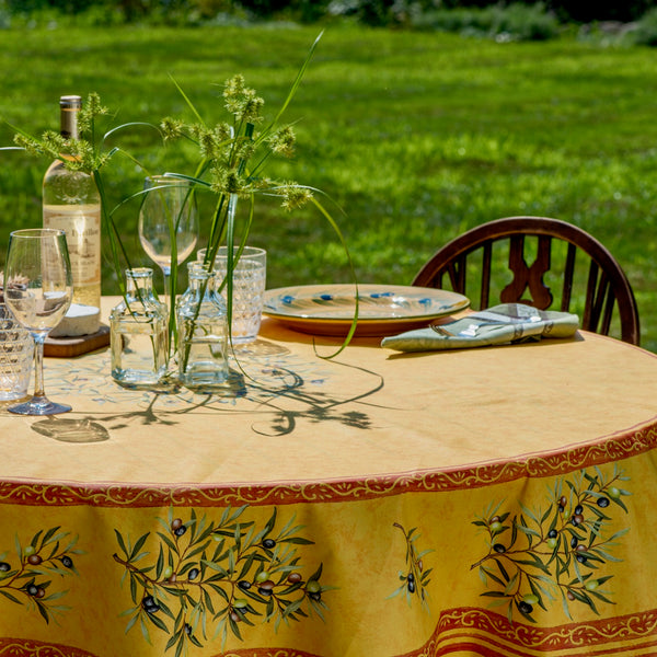 Olives Acrylic-Coated Tablecloth