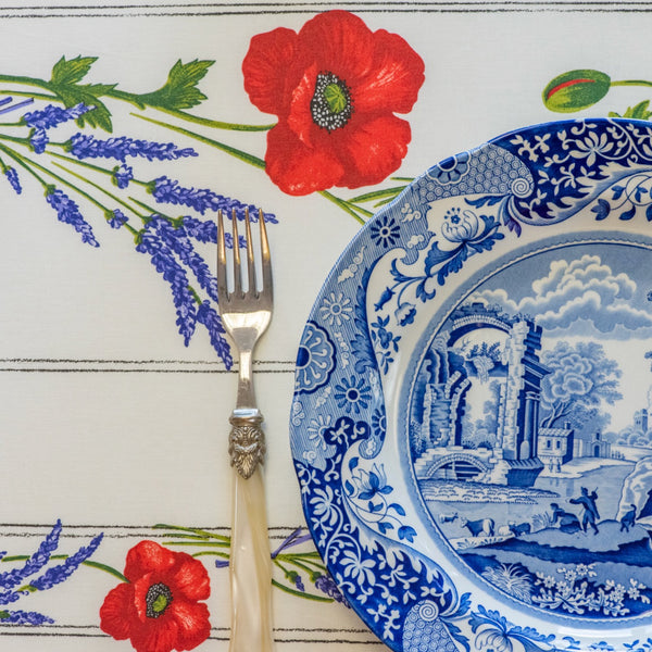 Poppies Acrylic-Coated Tablecloth