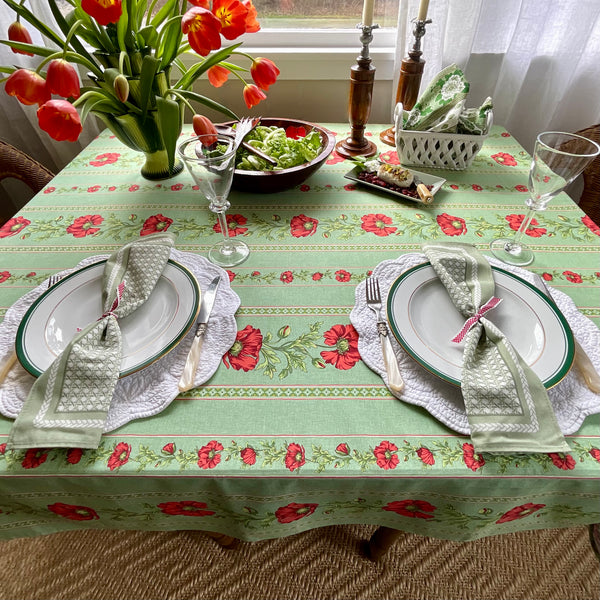 Amelie Poppies Acrylic-Coated Tablecloth