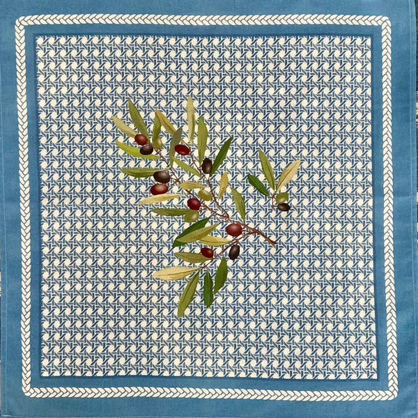 Napkin Nyons Olives Light Blue, Set of 4