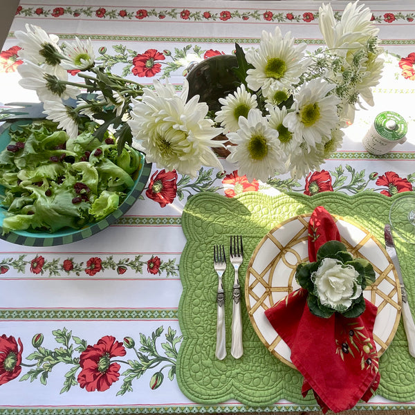Amelie Poppies Acrylic-Coated Tablecloth