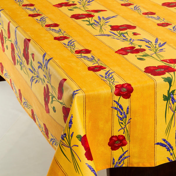 Poppies Acrylic-Coated Tablecloth