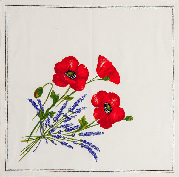 Napkin Poppies Ivory, Set of 4