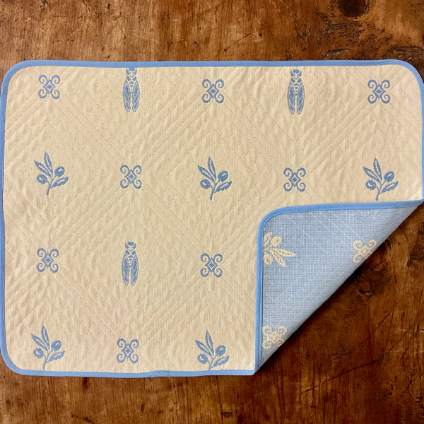 Placemat, Jacquard, Reversible Fontaine Blue