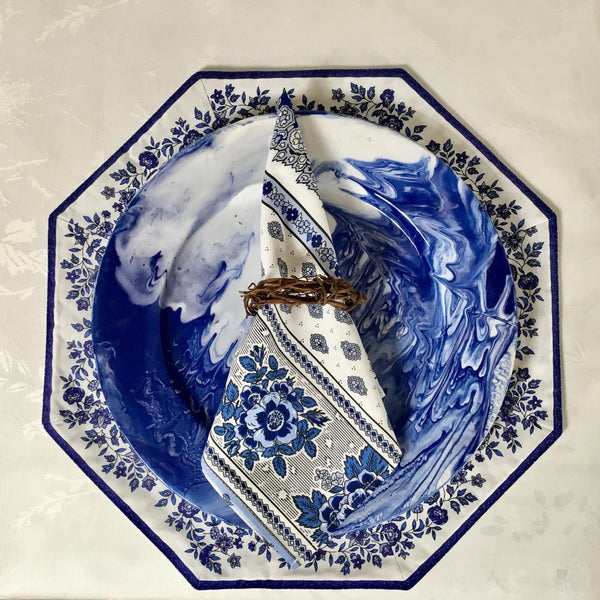 Napkin Bastide Blue & White, Set of 4