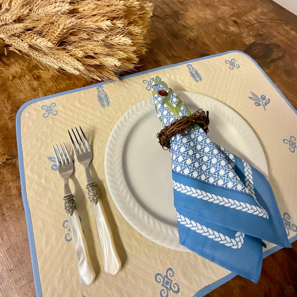 Napkin Nyons Olives Light Blue, Set of 4