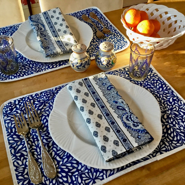 Napkin Bastide Blue & White, Set of 4