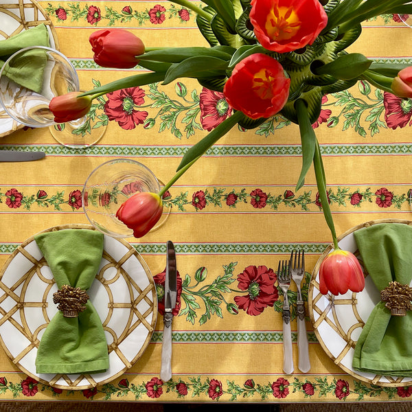 Amelie Poppies Acrylic-Coated Tablecloth