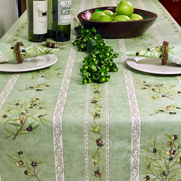 Olives Acrylic-Coated Tablecloth