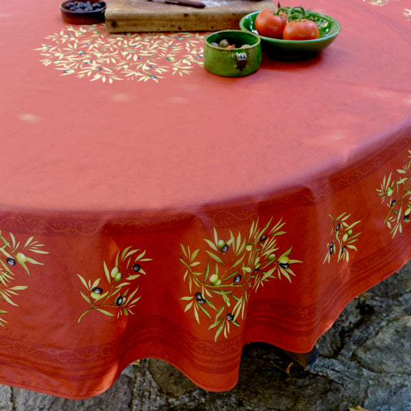Olives Acrylic-Coated Tablecloth
