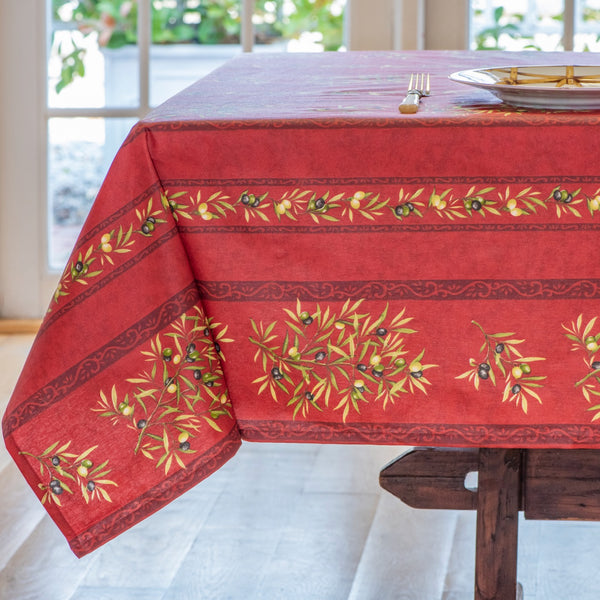 Olives Acrylic-Coated Tablecloth