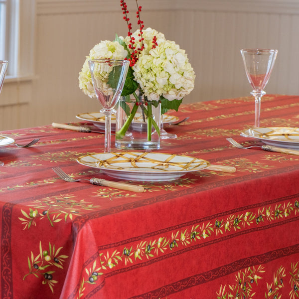 Olives Acrylic-Coated Tablecloth