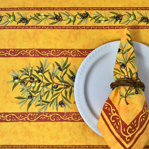 Olives Acrylic-Coated Tablecloth
