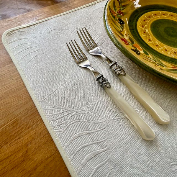 Placemat, Jacquard, Seve Leaves Ivory