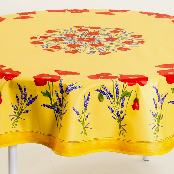 Poppies Acrylic-Coated Tablecloth
