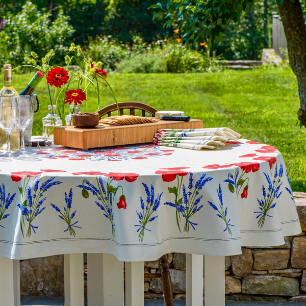 Poppies Acrylic-Coated Tablecloth
