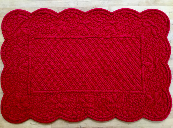Placemat, Quilted Rectangle, Red