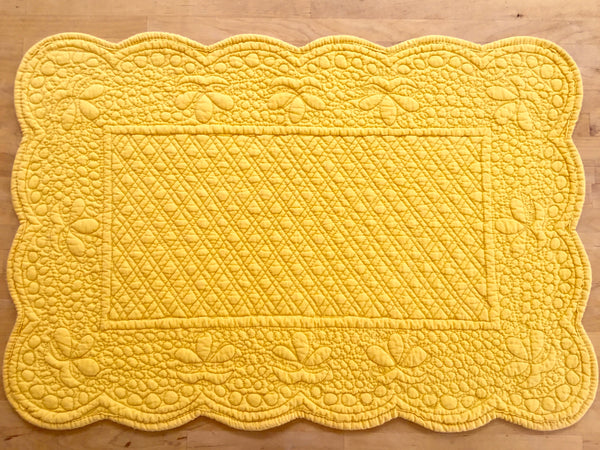 Placemat, Quilted Rectangle, Yellow