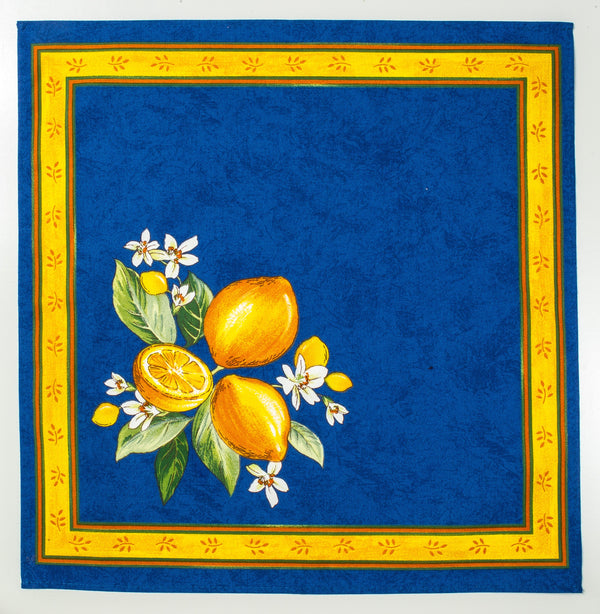 Napkin Lemons Blue, Set of 4