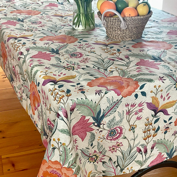 Dupli Floral Acrylic-Coated Tablecloth