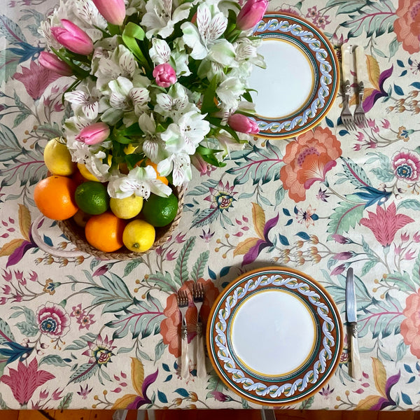 Dupli Floral Acrylic-Coated Tablecloth