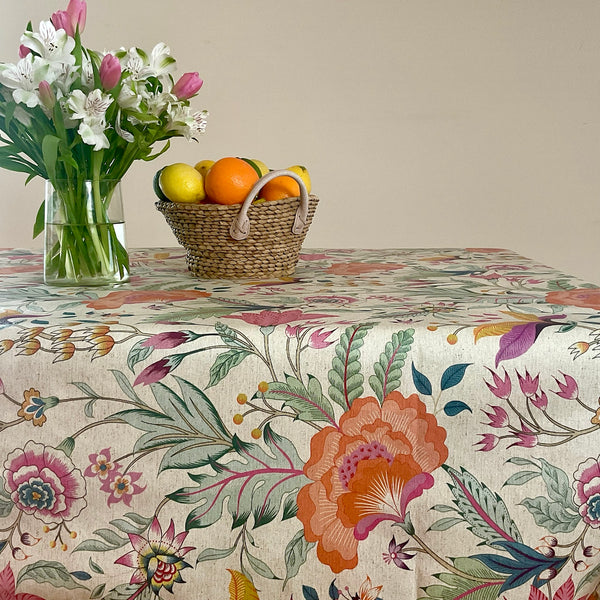 Dupli Floral Acrylic-Coated Tablecloth