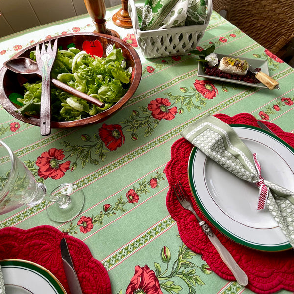 Amelie Poppies Cotton Tablecloth