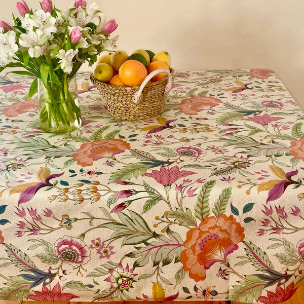 Dupli Floral Acrylic-Coated Tablecloth