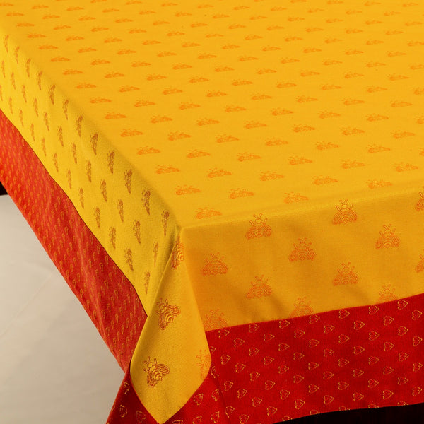Maya Bee Bordered Jacquard Tablecloth