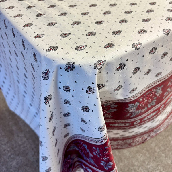 Bastide Red Acrylic-Coated Tablecloth