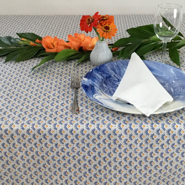 Beaucaire Fans Acrylic-Coated Tablecloth