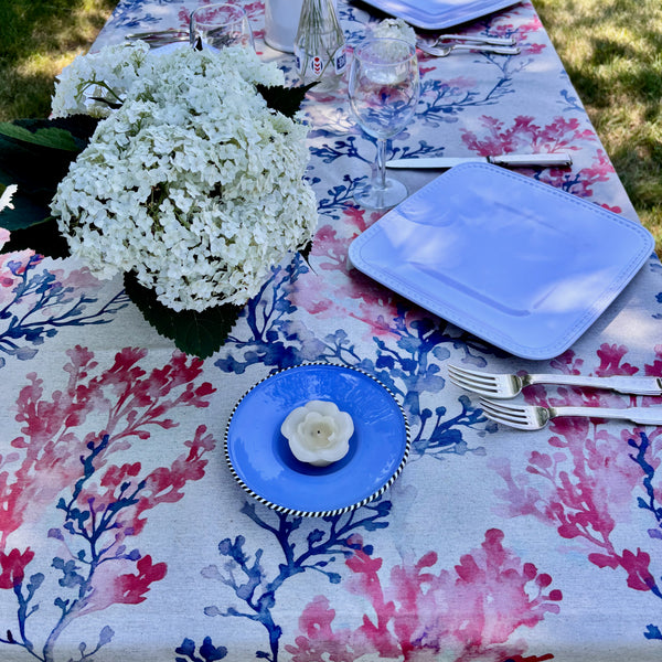 Corail Acrylic-Coated Tablecloth