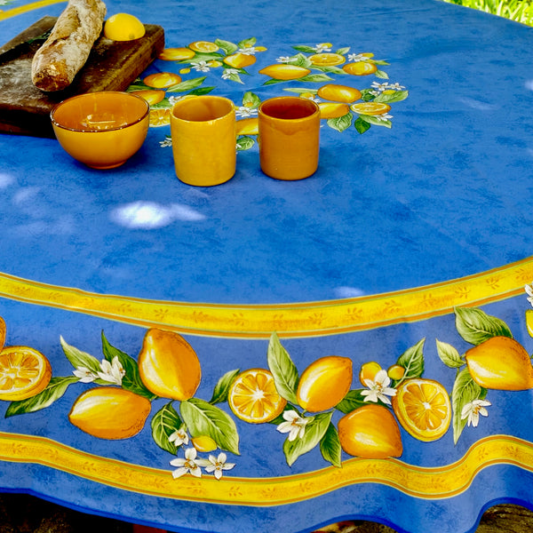 Lemons Acrylic-Coated Tablecloth