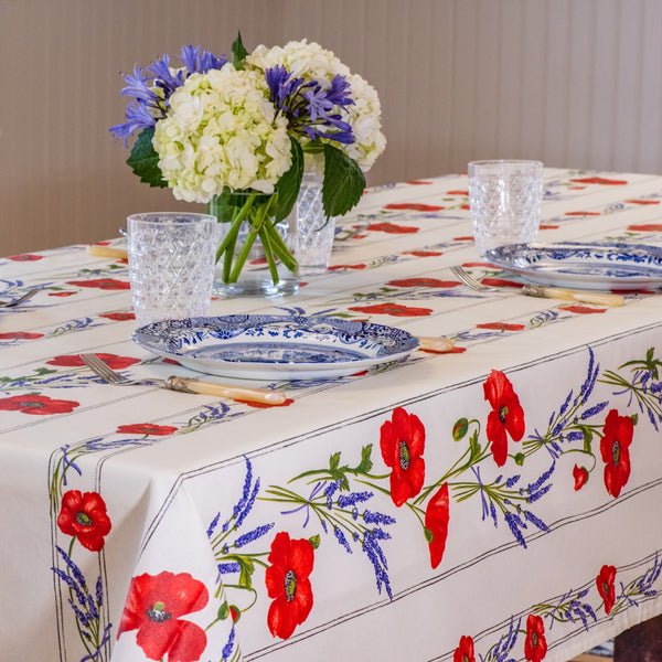 Poppies Acrylic-Coated Tablecloth