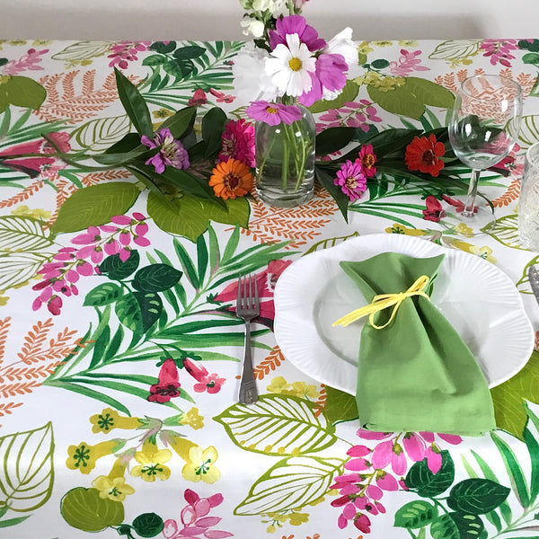 Glycine Floral Acrylic-Coated Tablecloth