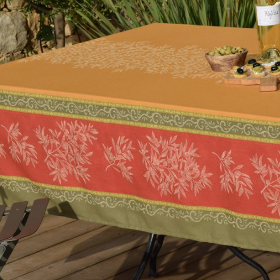Golden Olives Jacquard Tablecloth