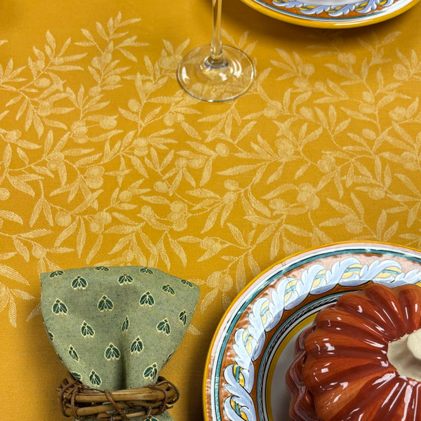 Golden Olives Jacquard Tablecloth