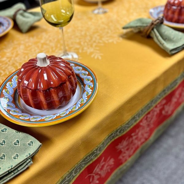 Golden Olives Jacquard Tablecloth