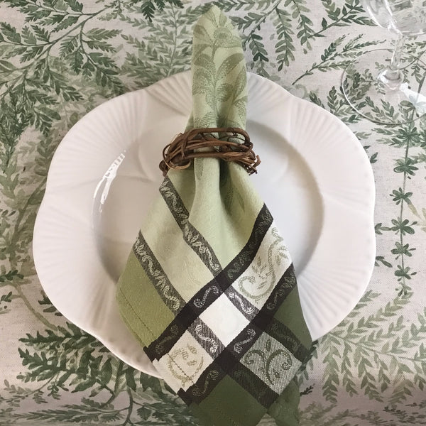 Napkin Olives Jacquard Green, Set of 4