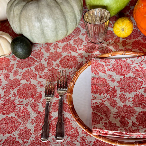 Les Indiennes Terracotta Tablecloth