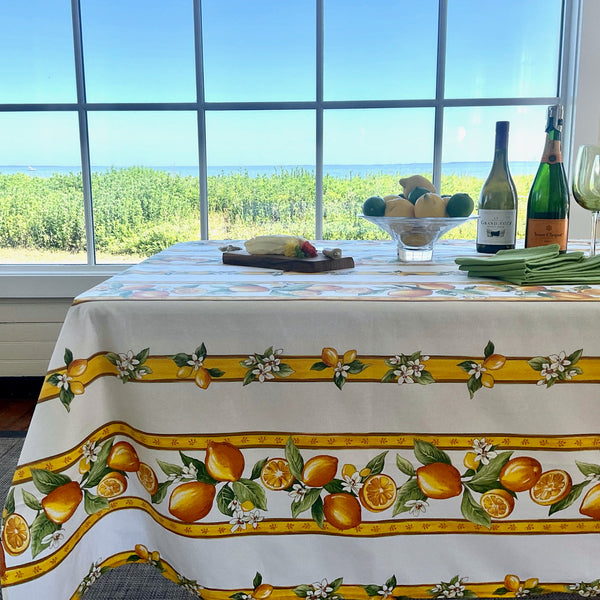 Lemons Acrylic-Coated Tablecloth