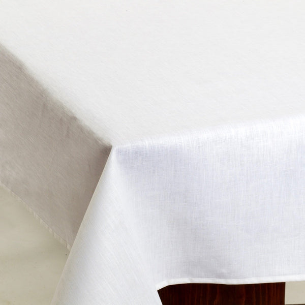 White Linen Acrylic-Coated Tablecloth