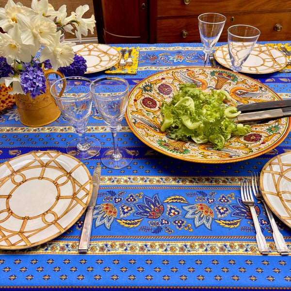 Marie Blue Acrylic-Coated Tablecloth